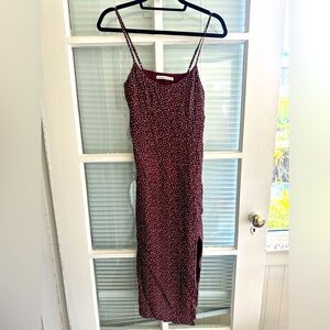 Abercrombie maroon midi dress with slit